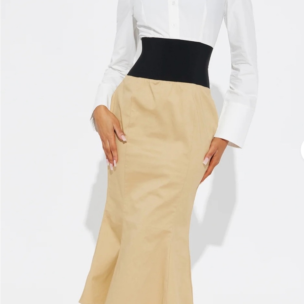 Fashion Nova Elegant Tan and Black Women's Dress